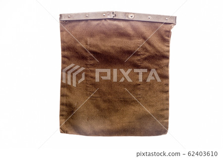 Vintage deposit money coin bag isolated on white Vintage deposit money coin bag isolated on white 62403610