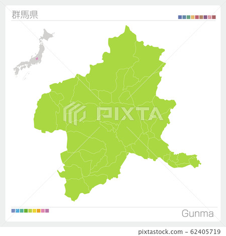 Map of Gunma Prefecture / Gunma (Municipalities / divisions) 62405719