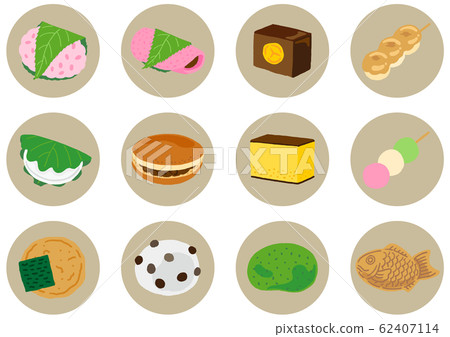 Japanese sweets icon set 62407114