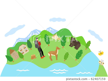 Mountains and nature animals Mountains and nature animals 62407159