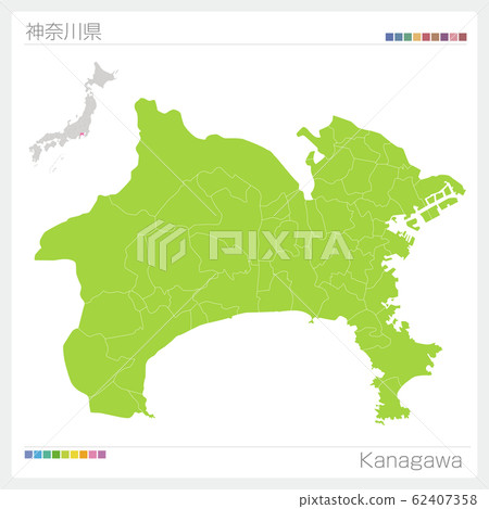 Map of Kanagawa Prefecture / Kanagawa (Municipalities / divisions) Map of Kanagawa Prefecture / Kanagawa (Municipalities / divisions) 62407358