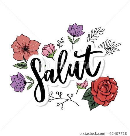 Salut brush hand calligraphy vector lettering 62407718