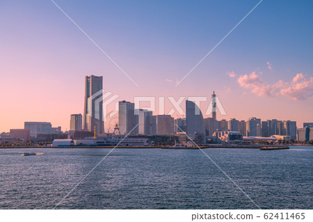 Yokohama cityscape in Japan Viewing the Yokohama Marine Disaster Prevention Base, etc. (fewer patrol boats) = Photo taken on February 5 62411465