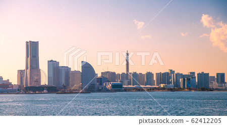 View of Yokohama cityscape in Japan Viewing Yokohama Minato Mirai 21 etc. = Taken on February 5, 2020 62412205