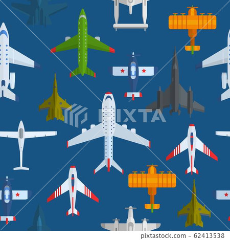 Airplanes seamless vector pattern. Cartoon... - Stock Illustration ...