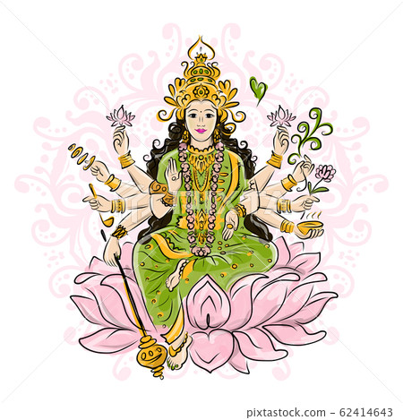 Indian goddess Shakti, sketch for your design Indian goddess Shakti, sketch for your design 62414643