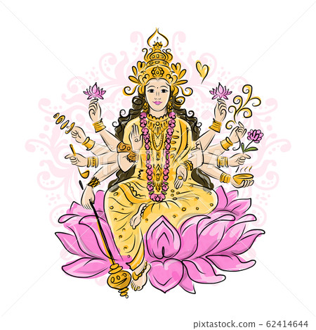 Indian goddess Shakti, sketch for your design Indian goddess Shakti, sketch for your design 62414644