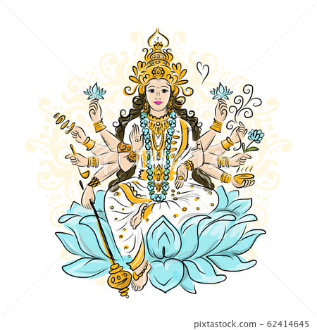 Indian goddess Shakti, sketch for your design Indian goddess Shakti, sketch for your design 62414645