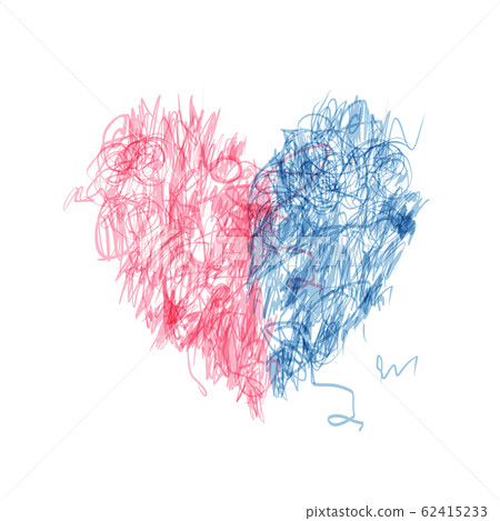 Heart shape pencil drawing for your design 62415233