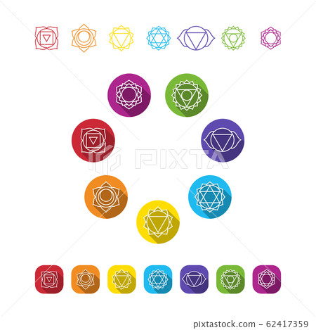 Vector symbol set of chakras Character illustration of Hinduism and Buddhism 62417359