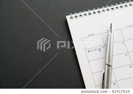 White clean calendar on black background with copy 62417610