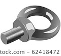 Drawing of a bolt on a white background, vector 62418472