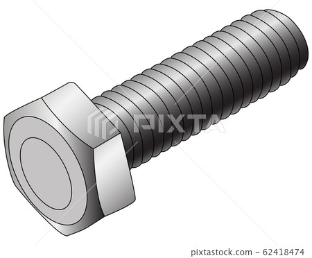 Drawing of a bolt on a white background, vector 62418474