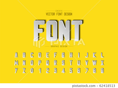 Paper cut font and round alphabet vector, Typeface and letter number design, Graphic text on yellow background Paper cut font and round alphabet vector, Typeface and letter number design, Graphic text on yellow background 62418513