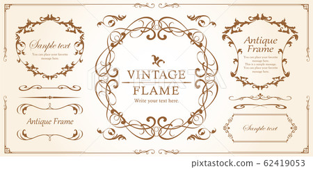 Wedding decoration design material set vintage frame luxury antique Wedding decoration design material set vintage frame luxury antique 62419053