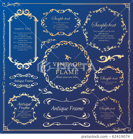 Wedding decoration design material set vintage frame luxury antique Wedding decoration design material set vintage frame luxury antique 62419074