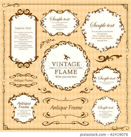 Wedding decoration design material set vintage frame luxury antique Wedding decoration design material set vintage frame luxury antique 62419078