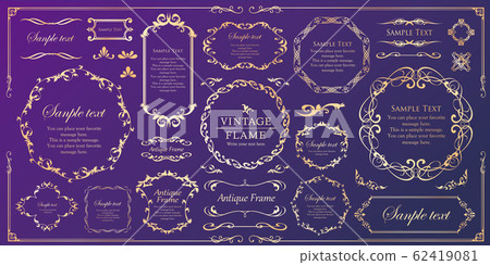 Wedding decoration design material set vintage frame luxury antique Wedding decoration design material set vintage frame luxury antique 62419081