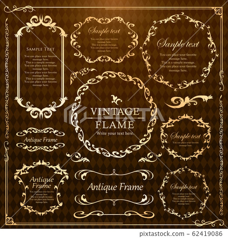 Wedding decoration design material set vintage frame luxury antique 62419086