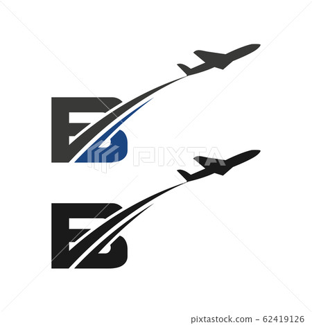 Initial Letter B With Aviation Sign Symbol Logo... - 스톡일러스트 [62419126 ...