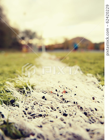 Playground with lines and cones, soccer players Playground with lines and cones, soccer players 62420229