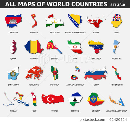 All maps of world countries and flags . Set 3 of All maps of world countries and flags . Set 3 of 62420524