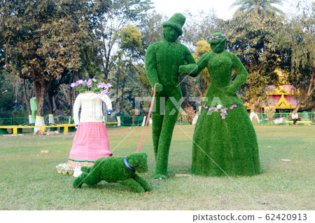 Beautiful Green Topiary art crafted design element Beautiful Green Topiary art crafted design element 62420913