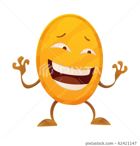 Satisfied coin. Icon for the game apps interface. Cartoon image of funny golden coin with arms and legs, emotions on a white background. Vector illustration Satisfied coin. Icon for the game apps interface. Cartoon image of funny golden coin with arms and legs, emotions on a white background. Vector illustration 62421147