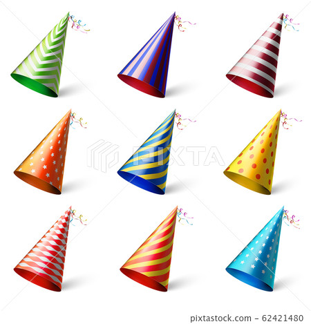 Realistic different festive headwear with various patterns Realistic different festive headwear with various patterns 62421480