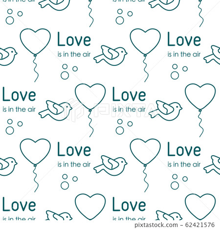 Vector seamless pattern Valentine's Day Love Heart - Stock Illustration ...