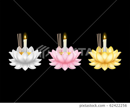 Realistic Detailed 3d Loy Krathong Set. Vector 62422256