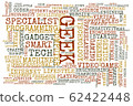Concept in the form of a cloud of words associated with the term Geek 62422448