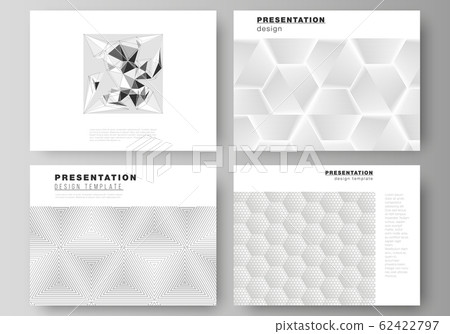 The minimalistic abstract vector illustration layout of the presentation slides design business templates. Abstract geometric triangle design background using different triangular style patterns. 62422797