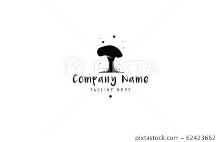 Vector logo on which an abstract image of a mushroom. 62423662