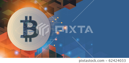 Bitcoin and blockchain banner illustration Bitcoin and blockchain banner illustration 62424033
