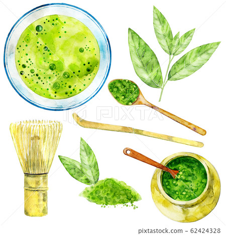 Watercolor matcha collection. Watercolor matcha collection. 62424328