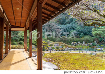 京都shore仁寺的花園景觀 照片素材 圖片 圖庫