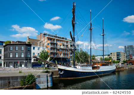Ship moored in Willemdock in Antwerp, Belgium, Europe Ship moored in Willemdock in Antwerp, Belgium, Europe 62424550