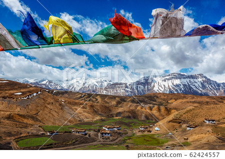 Buddhist flags in sky Buddhist flags in sky 62424557