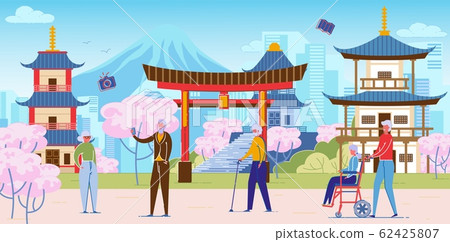 Senior People on Group Sightseeing Tour to Japan Senior People on Group Sightseeing Tour to Japan 62425807