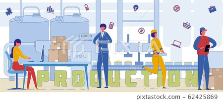 Industrial Production Process Word Concept Banner Industrial Production Process Word Concept Banner 62425869