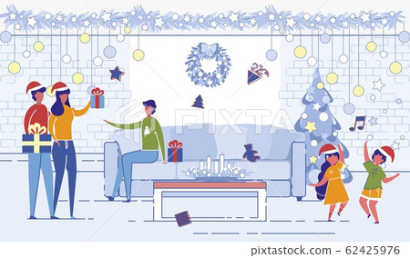 Happy People Meeting for Christmas or New Year 62425976