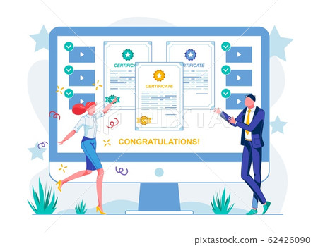 Banner Written Congratulations and Certificate. 62426090