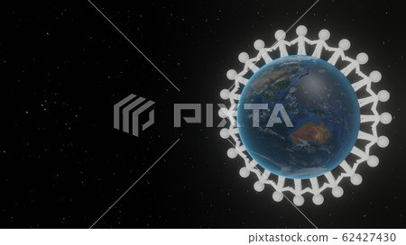 A circle of people who support the global environment 62427430