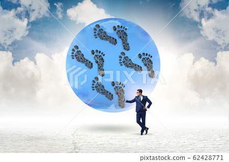 Carbon footprint concept with businessman Carbon footprint concept with businessman 62428771