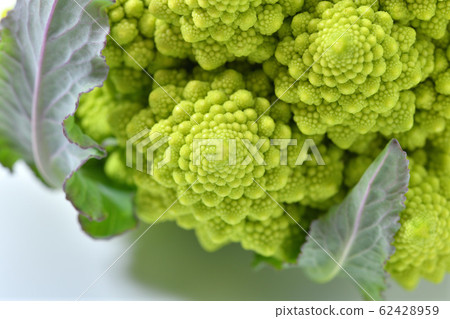 Romanesco (vegetables). Ingredients, unheated. It is a kind of cauliflower. Romanesco (vegetables). Ingredients, unheated. It is a kind of cauliflower. 62428959