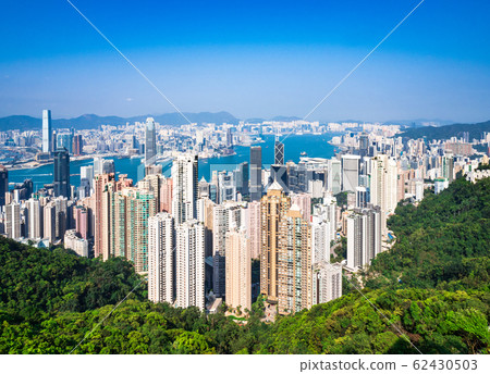 Hong Kong @ Skyscrapers and Victoria Harbor from Victory Peak Hong Kong @ Skyscrapers and Victoria Harbor from Victory Peak 62430503