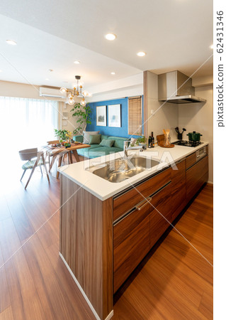 Living room kitchen dining interior image 62431346