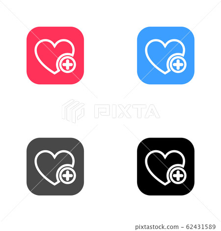 Favorites icon with plus symbol. Favorite icon, heart add plus sign, bookmark symbol, button Favorites icon with plus symbol. Favorite icon, heart add plus sign, bookmark symbol, button 62431589