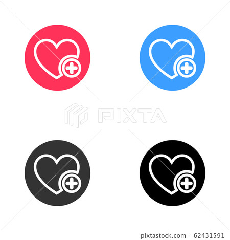 Favorites icon with plus symbol. Favorite icon, heart add plus sign, bookmark symbol, button Favorites icon with plus symbol. Favorite icon, heart add plus sign, bookmark symbol, button 62431591